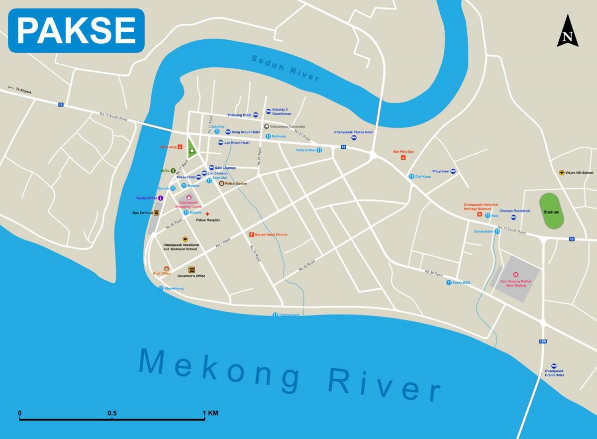 pakse地図ラオス