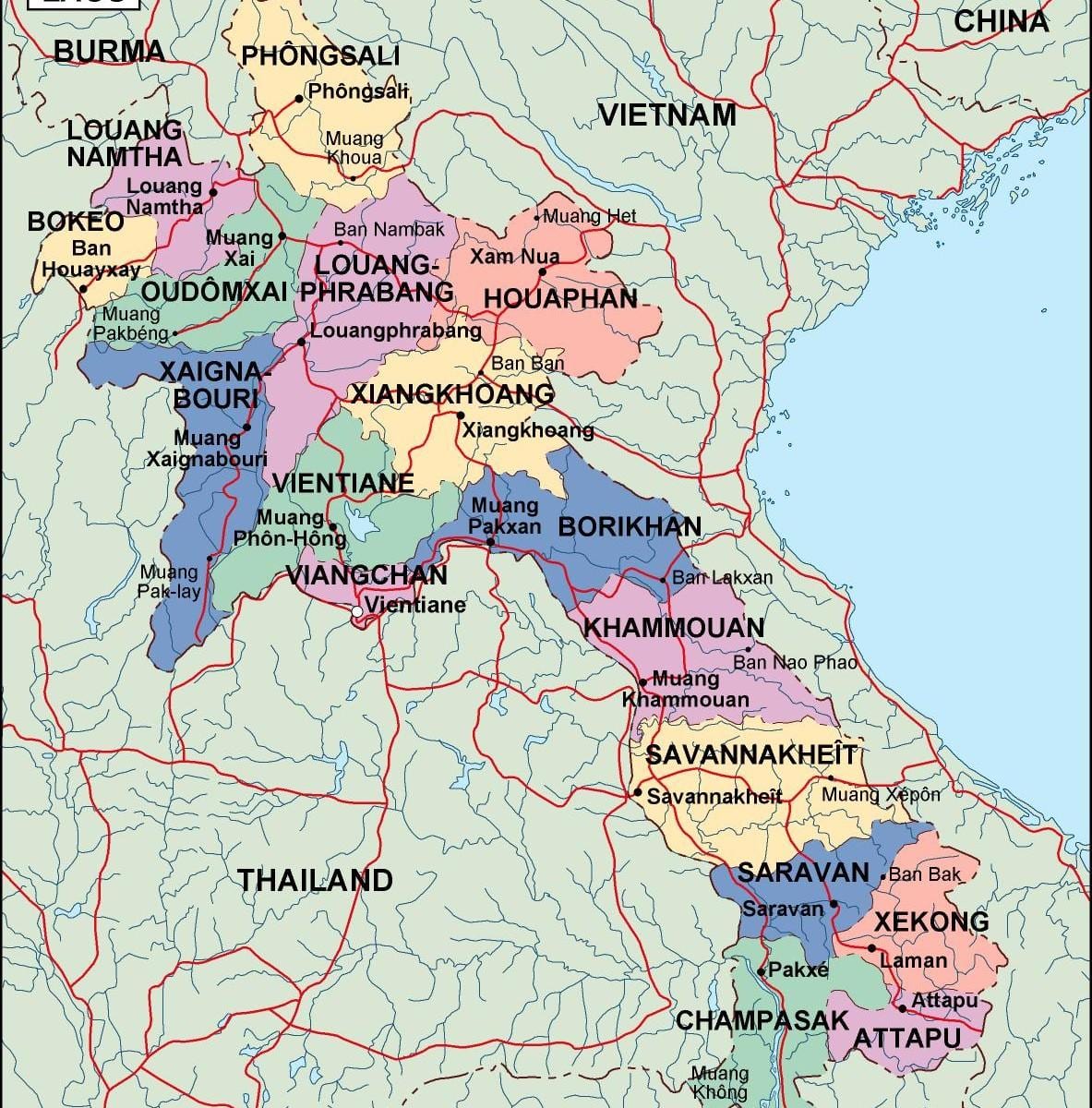 ラオスの政治地図