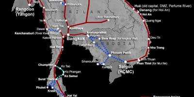 ラオス鉄道の地図