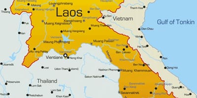 ラオスの地図