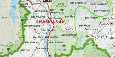 地図champasakラオス