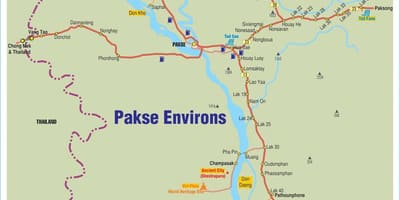 地図pakseラオス